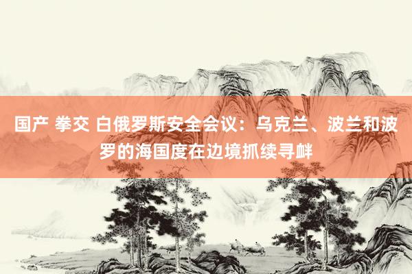 国产 拳交 白俄罗斯安全会议：乌克兰、波兰和波罗的海国度在边境抓续寻衅