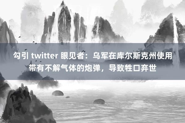 勾引 twitter 眼见者：乌军在库尔斯克州使用带有不解气体的炮弹，导致牲口弃世