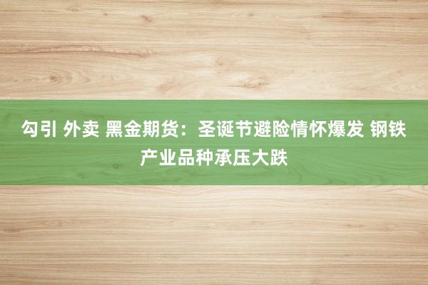 勾引 外卖 黑金期货：圣诞节避险情怀爆发 钢铁产业品种承压大跌