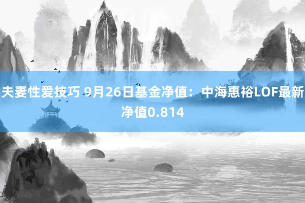 夫妻性爱技巧 9月26日基金净值：中海惠裕LOF最新净值0.814