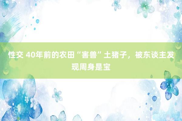 性交 40年前的农田“害兽”土猪子，被东谈主发现周身是宝