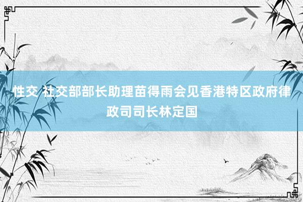 性交 社交部部长助理苗得雨会见香港特区政府律政司司长林定国