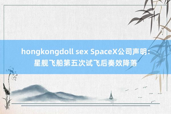 hongkongdoll sex SpaceX公司声明：星舰飞船第五次试飞后奏效降落