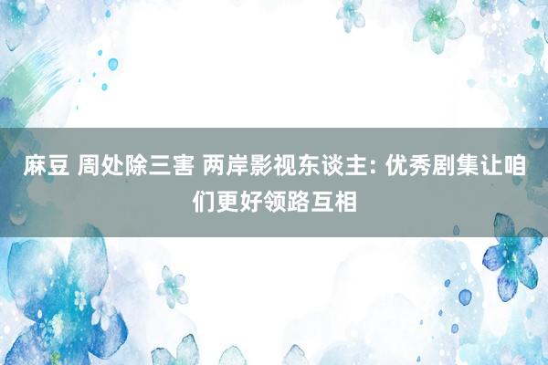 麻豆 周处除三害 两岸影视东谈主: 优秀剧集让咱们更好领路互相