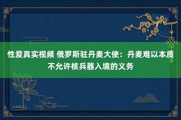 性爱真实视频 俄罗斯驻丹麦大使：丹麦难以本质不允许核兵器入境的义务