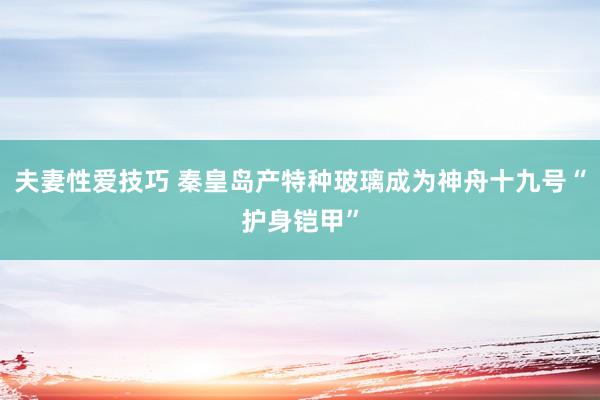 夫妻性爱技巧 秦皇岛产特种玻璃成为神舟十九号“护身铠甲”