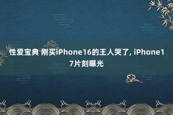 性爱宝典 刚买iPhone16的王人哭了， iPhone17片刻曝光