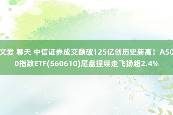 文爱 聊天 中信证券成交额破125亿创历史新高！A500指数ETF(560610)尾盘捏续走飞扬超2.4%