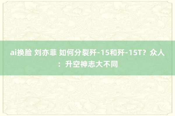 ai换脸 刘亦菲 如何分裂歼-15和歼-15T？众人：升空神志大不同