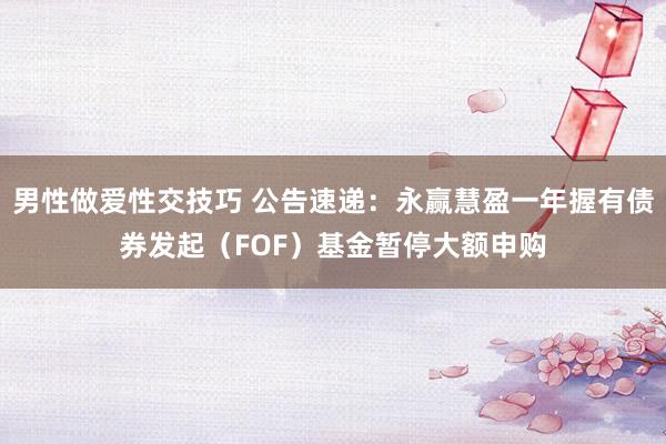 男性做爱性交技巧 公告速递：永赢慧盈一年握有债券发起（FOF）基金暂停大额申购