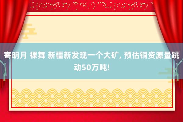 寄明月 裸舞 新疆新发现一个大矿， 预估铜资源量跳动50万吨!