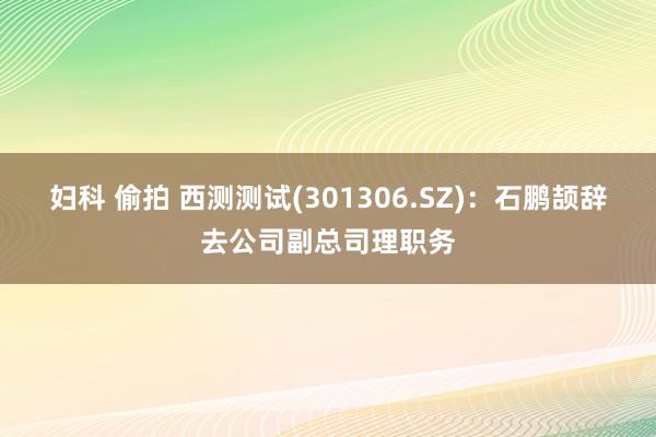 妇科 偷拍 西测测试(301306.SZ)：石鹏颉辞去公司副总司理职务