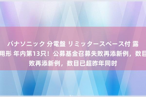 パナソニック 分電盤 リミッタースペース付 露出・半埋込両用形 年内第13只！公募基金召募失败再添新例，数目已超昨年同时