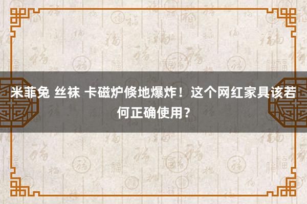 米菲兔 丝袜 卡磁炉倏地爆炸！这个网红家具该若何正确使用？