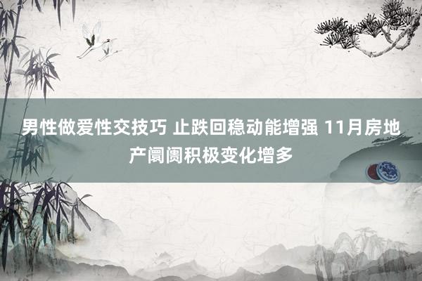 男性做爱性交技巧 止跌回稳动能增强 11月房地产阛阓积极变化增多