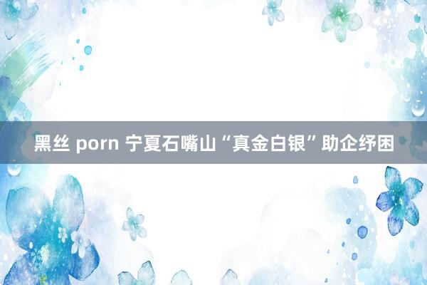 黑丝 porn 宁夏石嘴山“真金白银”助企纾困