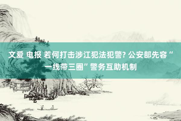 文爱 电报 若何打击涉江犯法犯警? 公安部先容“一线带三圈”警务互助机制