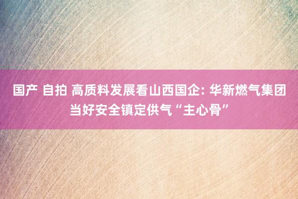 国产 自拍 高质料发展看山西国企: 华新燃气集团当好安全镇定供气“主心骨”