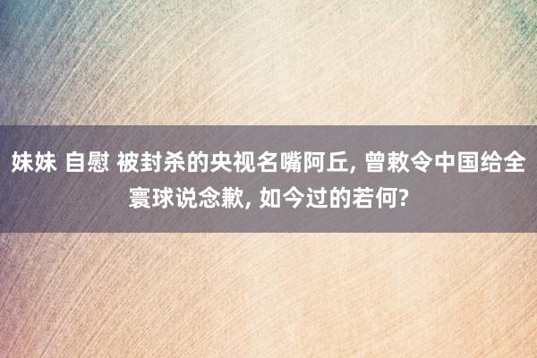 妹妹 自慰 被封杀的央视名嘴阿丘， 曾敕令中国给全寰球说念歉， 如今过的若何?