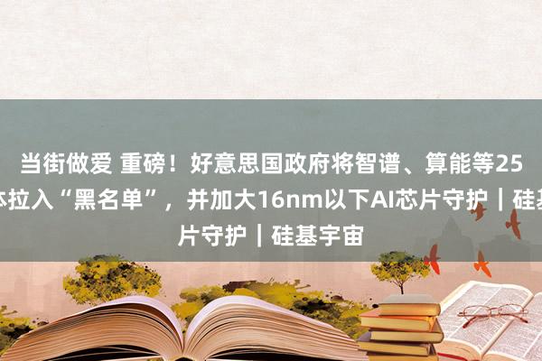 当街做爱 重磅！好意思国政府将智谱、算能等25个实体拉入“黑名单”，并加大16nm以下AI芯片守护｜硅基宇宙